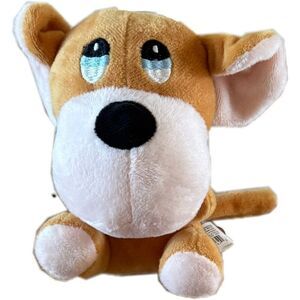 Oriental Trading Co. kids unisex plush toy light brown tan puppy dog blue eyes